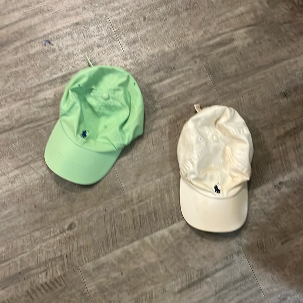Polo by Ralph Lauren Green and Cream Baseball Caps